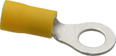 Ideal - 12-10 AWG Partially Insulated Crimp Connection Circular Ring Terminal - 1/4" Stud, 1.167" OAL x 0.512" Wide, Tin Plated Brass Contact - Top Tool & Supply