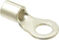 Ideal - 12-10 AWG Noninsulated Crimp Connection Circular Ring Terminal - #10 Stud, 0.772" OAL x 0.374" Wide, Tin Plated Brass Contact - Top Tool & Supply