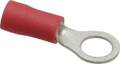 Ideal - 22-18 AWG Partially Insulated Crimp Connection Circular Ring Terminal - #10 Stud, 0.819" OAL x 0.394" Wide, Tin Plated Brass Contact - Top Tool & Supply