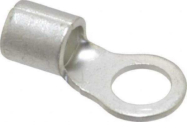 Ideal - 4 AWG Noninsulated Crimp Connection Circular Ring Terminal - 3/8" Stud, 1.319" OAL x 0.65" Wide, Tin Plated Brass Contact - Top Tool & Supply