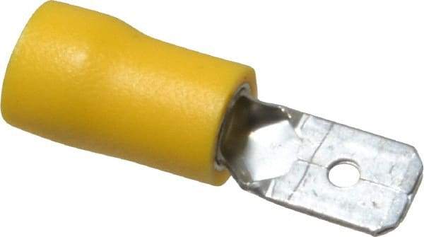 Ideal - 12 to 10 AWG, Vinyl, Fully Insulated, Male Wire Disconnect - 1/4 Inch Wide Tab, Yellow, cUL Listed, RoHS Compliant, UL Listed - Top Tool & Supply