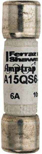 Ferraz Shawmut - 150 VAC/VDC, 6 Amp, Fast-Acting Semiconductor/High Speed Fuse - Clip Mount, 1-1/2" OAL, 100 at AC, 50 at DC kA Rating, 13/32" Diam - Top Tool & Supply