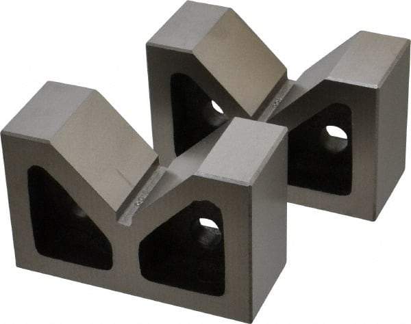 SPI - 2-3/16" Max Capacity, 90° Angle, Cast Iron V-Block - 4" Long x 1-9/16" Wide x 2-9/16" High, Sold as Matched Pair - Top Tool & Supply