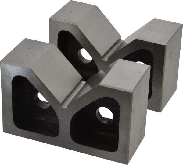 SPI - 2-7/16" Max Capacity, 90° Angle, Cast Iron V-Block - 5" Long x 2" Wide x 3-1/8" High, Sold as Matched Pair - Top Tool & Supply