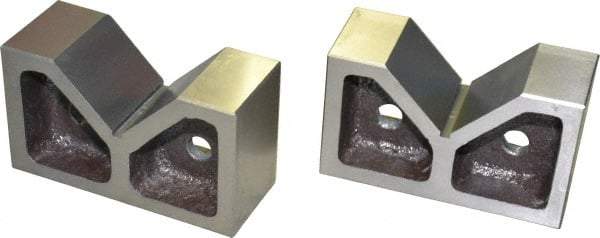 SPI - 3-1/16" Max Capacity, 90° Angle, Cast Iron V-Block - 6" Long x 2-7/16" Wide x 3-1/2" High, Sold as Matched Pair - Top Tool & Supply