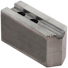 Dillon Manufacturing - Soft Lathe Chuck Jaws; Jaw Type: Square ; Material: Steel ; Jaw Interface Type: 1.5mm x 60 Serrated ; Maximum Compatible Chuck Diameter (Inch): 12 ; Minimum Compatible Chuck Diameter (Inch): 0 ; Overall Height (Inch): 2-1/2 - Exact Industrial Supply