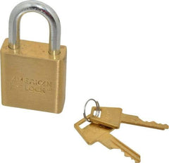 American Lock - 3/4" Shackle Clearance, Keyed Different Padlock - 5/16" Shackle Diam, Steel - Top Tool & Supply