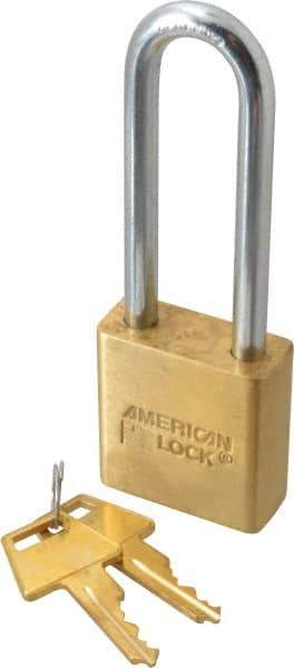 American Lock - 3/4" Shackle Clearance, Keyed Alike Padlock - 5/16" Shackle Diam, Steel - Top Tool & Supply