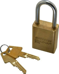 American Lock - 3/4" Shackle Clearance, Keyed Alike Padlock - 1/4" Shackle Diam, Steel - Top Tool & Supply