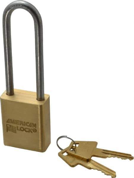 American Lock - 3/4" Shackle Clearance, Keyed Different Padlock - 1/4" Shackle Diam, Steel - Top Tool & Supply