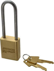 American Lock - 3/4" Shackle Clearance, Keyed Different Padlock - 1/4" Shackle Diam, Steel - Top Tool & Supply