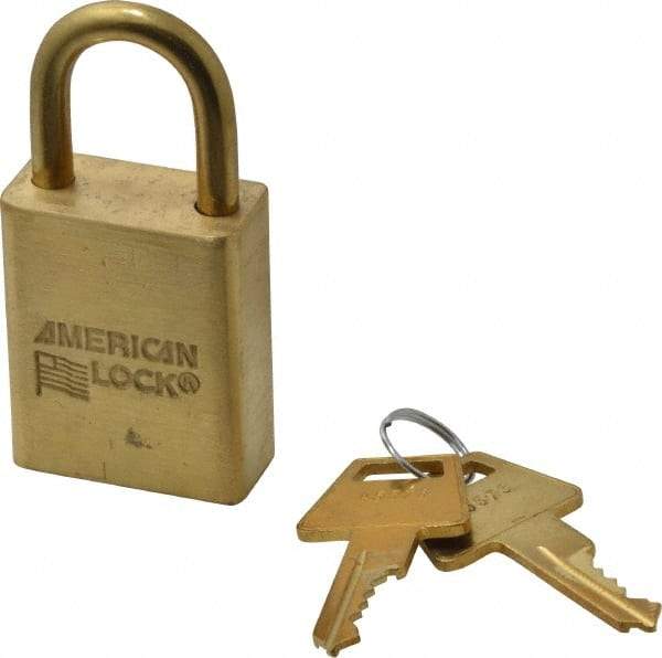 American Lock - 3/4" Shackle Clearance, Keyed Different Padlock - 1/4" Shackle Diam, Steel - Top Tool & Supply