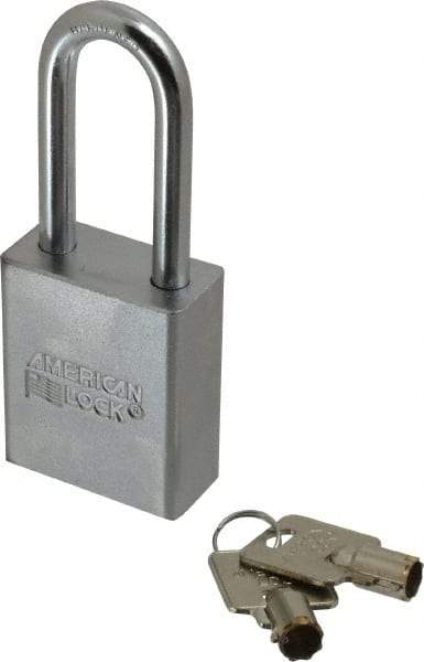 American Lock - 3/4" Shackle Clearance, Keyed Different Tubular Padlock - 5/16" Shackle Diam, Steel - Top Tool & Supply