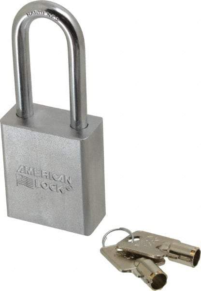 American Lock - 3/4" Shackle Clearance, Keyed Alike Tubular Padlock - 5/16" Shackle Diam, Steel - Top Tool & Supply