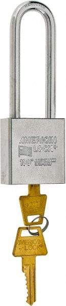 American Lock - 3/4" Shackle Clearance, Keyed Different Tubular Padlock - 3/8" Shackle Diam, Steel - Top Tool & Supply