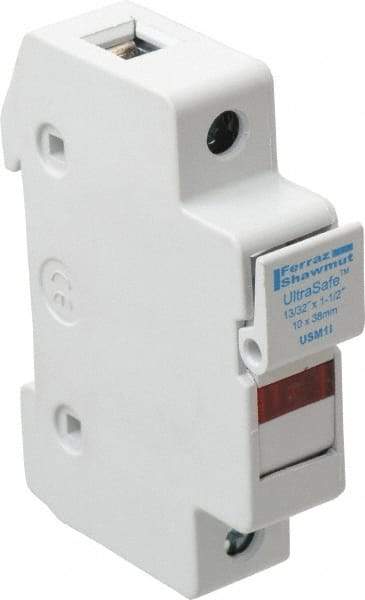 Ferraz Shawmut - 1 Pole, 1000 VDC and 800 VAC, 30 Amp, DIN Rail Mount Fuse Holder - Compatible with CC Class, 1-1/2 Inch Long x 0.69 Inch Wide and 13/32 Inch Diameter Fuse - Top Tool & Supply