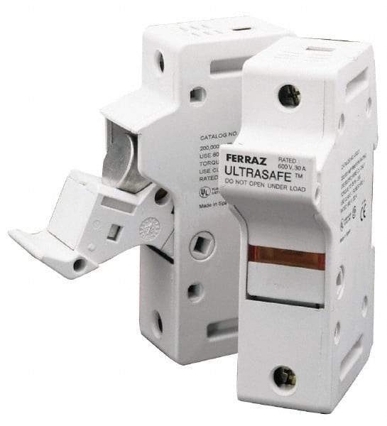 Ferraz Shawmut - 1 Pole, 600 VAC/VDC, 60 Amp, DIN Rail Mount Fuse Holder - Compatible with J Class, 58mm Long x 3.84 Inch Wide and 22mm Diameter Fuse - Top Tool & Supply