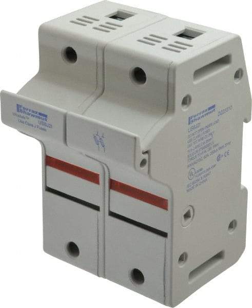 Ferraz Shawmut - 2 Pole, 600 VAC/VDC, 60 Amp, DIN Rail Mount Fuse Holder - Compatible with J Class, 58mm Long x 2.56 Inch Wide and 22mm Diameter Fuse - Top Tool & Supply