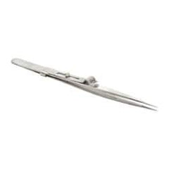 Value Collection - 5-1/2" OAL Diamond Tweezers - Fine Point with Slide Lock - Top Tool & Supply