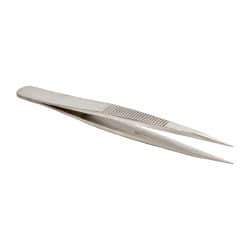 Value Collection - 4-3/8" OAL AC-SA Precision Tweezers - Heavy Tip with Serrated Shank - Top Tool & Supply