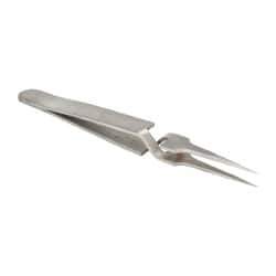 Value Collection - 4-11/32" OAL N4 Reverse Action Tweezers - Long Fine Point - Top Tool & Supply