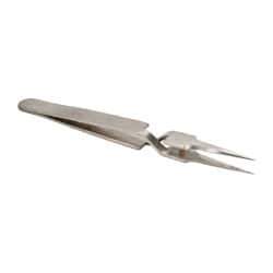 Value Collection - 4-11/32" OAL N5 Reverse Action Tweezers - Long & Very Fine Point - Top Tool & Supply