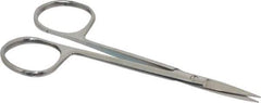 Value Collection - 4" OAL Stainless Steel Iris Scissors - Straight Handle, For General Purpose Use - Top Tool & Supply