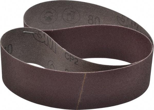 3M - 2" Wide x 36" OAL, 80 Grit, Aluminum Oxide Abrasive Belt - Aluminum Oxide, Medium, Coated, X Weighted Cloth Backing, Series 341D - Top Tool & Supply