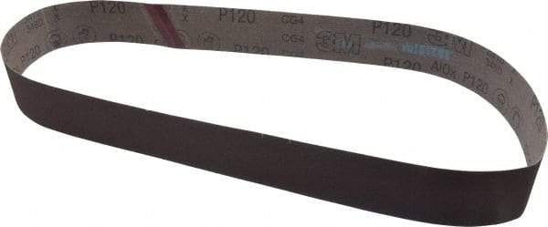 3M - 2" Wide x 48" OAL, 120 Grit, Aluminum Oxide Abrasive Belt - Aluminum Oxide, Fine, Coated, X Weighted Cloth Backing, Series 241D - Top Tool & Supply