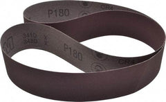 3M - 2" Wide x 48" OAL, 180 Grit, Aluminum Oxide Abrasive Belt - Aluminum Oxide, Very Fine, Coated, X Weighted Cloth Backing, Series 341D - Top Tool & Supply