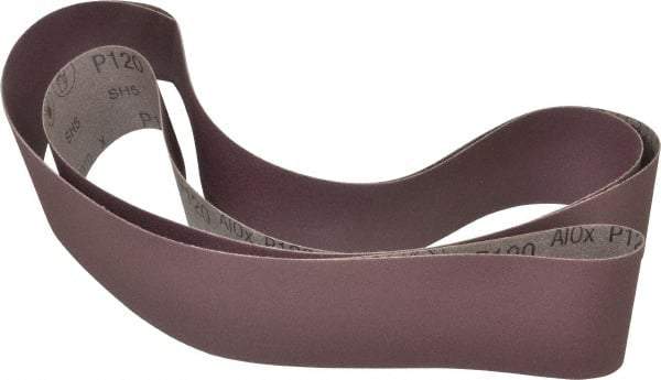 3M - 3" Wide x 132" OAL, 120 Grit, Aluminum Oxide Abrasive Belt - Aluminum Oxide, Fine, Coated, X Weighted Cloth Backing, Series 341D - Top Tool & Supply