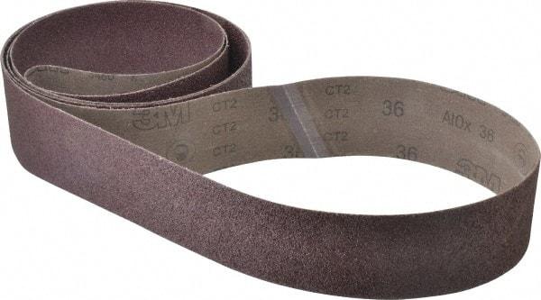 3M - 3" Wide x 132" OAL, 36 Grit, Aluminum Oxide Abrasive Belt - Aluminum Oxide, Very Coarse, Coated, X Weighted Cloth Backing, Series 341D - Top Tool & Supply