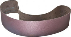 3M - 4" Wide x 54" OAL, 50 Grit, Aluminum Oxide Abrasive Belt - Aluminum Oxide, Coarse, Coated, X Weighted Cloth Backing, Series 341D - Top Tool & Supply