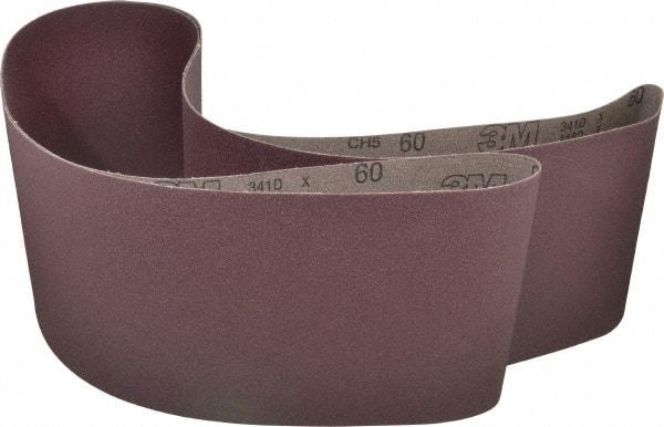 3M - 8" Wide x 107" OAL, 60 Grit, Aluminum Oxide Abrasive Belt - Aluminum Oxide, Medium, Coated, X Weighted Cloth Backing, Series 341D - Top Tool & Supply