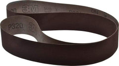 3M - 2" Wide x 60" OAL, 320 Grit, Aluminum Oxide Abrasive Belt - Aluminum Oxide, Extra Fine, Coated, X Weighted Cloth Backing, Series 341D - Top Tool & Supply