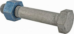 Value Collection - 7/8-9 Thread, 5" Length Under Head, Steel Hex Head Bolt - Hot Dipped Galvanized Coated, UNC Thread, ASTM A325 - Top Tool & Supply