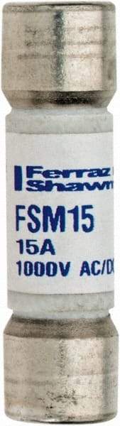 Ferraz Shawmut - 1,000 VAC/VDC, 15 Amp, Fast-Acting Multimeter Fuse - 38mm OAL, 20 at AC/DC kA Rating, 10.3mm Diam - Top Tool & Supply