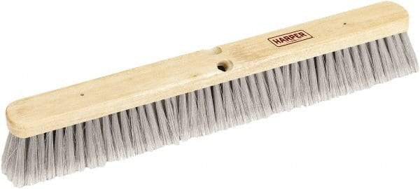 Harper Brush - 24" Smooth Surface Synthetic Push Broom - 3" Bristle Length, Wood Block, Threaded Handle Connection, Handle Sold Separately - Top Tool & Supply