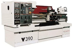 Clausing - 15-3/4" Swing, 50" Between Centers, 208/230/460 Volt, Triple Phase Engine Lathe - 4MT Taper, 10 hp, 14 to 2,500 RPM, 2-1/8" Bore Diam, 53" Deep x 65" High x 107" Long - Top Tool & Supply