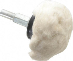 Dico - 2" Diam, 1/4" Shank Diam, Mushroom Shaped Mounted Bob - Hard Density, 2-1/2" Head Length, Wool Felt - Top Tool & Supply