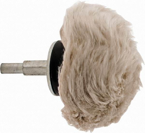 Dico - 3" Diam, 1/4" Shank Diam, Mushroom Shaped Mounted Bob - Medium Density, 2-1/2" Head Length, Wool Felt - Top Tool & Supply