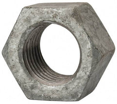 Value Collection - 2 - 4-1/2 UNC Steel Right Hand Hex Nut - 3" Across Flats, 1-23/32" High, Hot Dipped Galvanized Finish - Top Tool & Supply