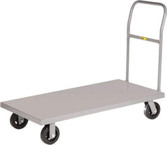 Little Giant - 1,600 Lb Capacity Steel Platform Truck - Steel Deck, 24" OAW, 36" Platform Length x 9" Platform Height, Mold On Rubber Casters - Top Tool & Supply