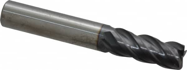 Corner Radius End Mill: 3/8″ Dia, 7/8″ LOC, 0.02″ Radius, 4 Flutes, Solid Carbide 2-1/2″ OAL, 3/8″ Shank Dia, 40 ° Helix, AlTiN Coated, Corner Radius End, Series 156