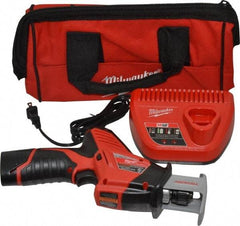 Milwaukee Tool - 12V, 0 to 3,000 SPM, Cordless Reciprocating Saw - 1/2" Stroke Length, 11" Saw Length, 1 Lithium-Ion Battery Included - Top Tool & Supply