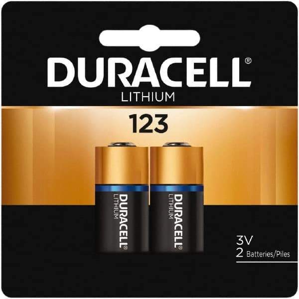 Duracell - Size 123A, Lithium, 2 Pack, Photo Battery - 3 Volts - Top Tool & Supply