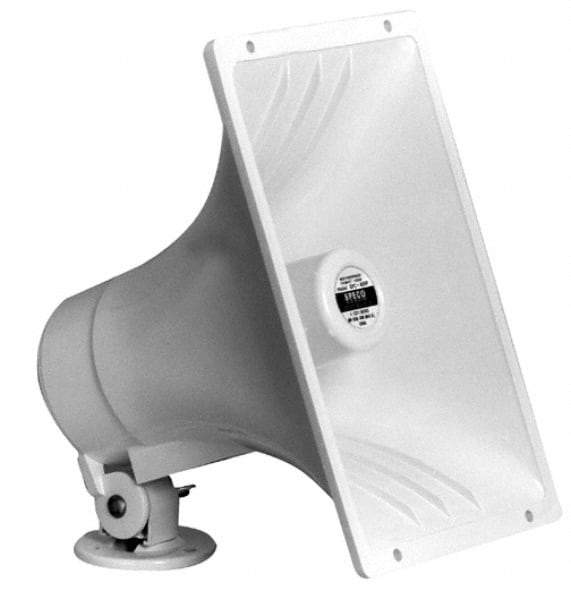 Speco - 40 Max Watt, Rectangular Plastic Standard Horn and Speaker - Weather and Waterproof, 9 Inch Deep - Top Tool & Supply