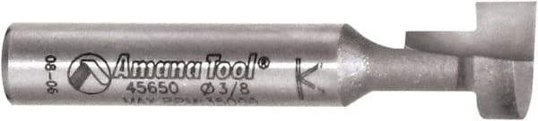 Amana Tool - 3/8" Cut Diam, 3/8" Length of Cut, 1 Flute Keyhole Edge Profile Router Bit - Carbide-Tipped, 1/4" Shank Diam, 1-1/2" OAL, Uncoated - Top Tool & Supply