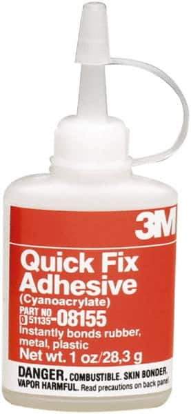 3M - 1 oz Bottle Clear Quick Fix Adhesive - 1 OZ BOTTLE CLEAR 3M QUICK FIX ADHESIVE - Top Tool & Supply