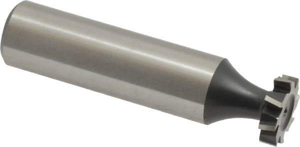 Interstate - 1/2" Diam x 1/8" Face Width, Cobalt, 8 Teeth, Shank Connection Woodruff Keyseat Cutter - Uncoated, 2-1/8" OAL x 1/2" Shank, Staggered Teeth, ANSI 404, Old Standard 3 - Top Tool & Supply